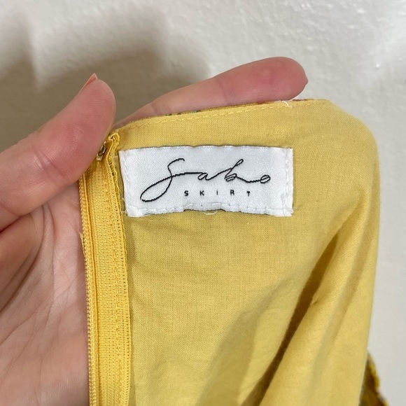 Sabo Skirt Adelia Cutout Tie Smocked Puff Sleeve Ditsy Floral Dress - Picture 8 of 11